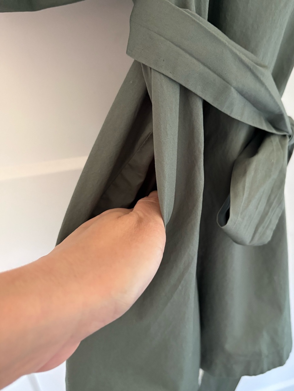 Anthropologie Sage Green Dress with Pleated Dolman Style Sleeves-NWOT - Picture 8 of 9